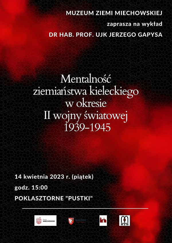 Plakat Muzeum Ziemi Miechowskiej - wykład o mentalności ziemiaństwa
